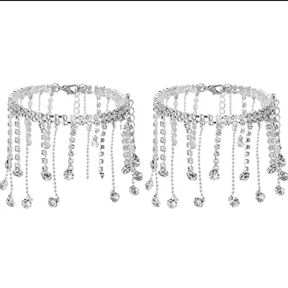 2pcs Boho Rhinestone Ankle Bracelet - Picture 2 of 6